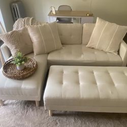 Modern Sectional Sofa Bed, L-Shape Sofa Chaise Lounge with Ottoman Bench Like New! It has some small minor stains.
