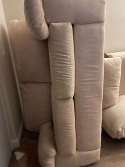Microfiber sofa and loveseat