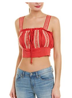 New Free People Embroidered Lace Crop Top Size Medium