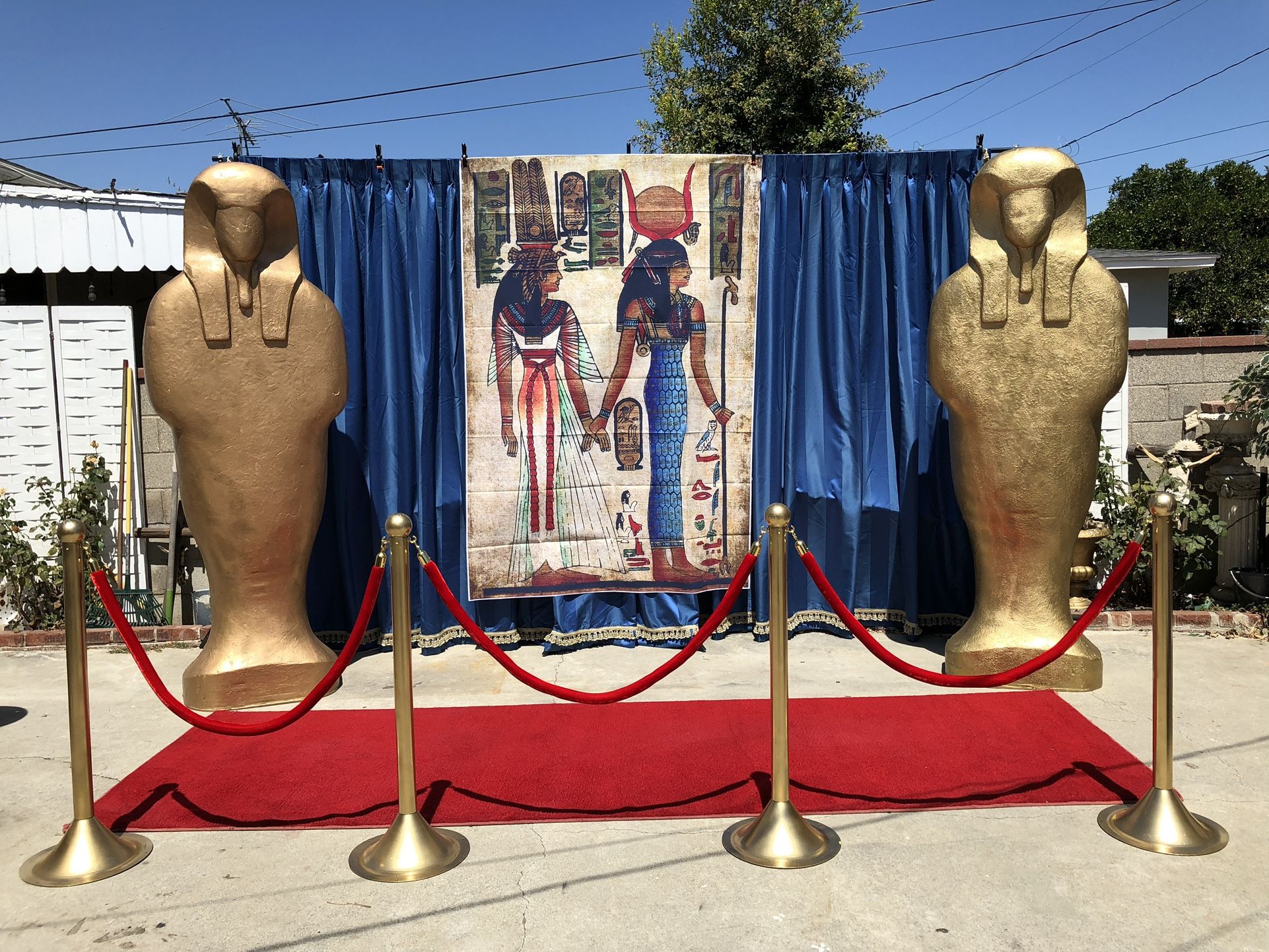 Egyptian Mummy Tutankhamun King Tut Gold Statue Sculptures Props