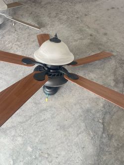 Two fans with a lamp