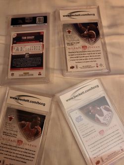 Graded Cards 3 × Jordan's Graded Perfect 10also Tom Brady Graded 9 Thumbnail