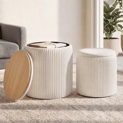 Storage Ottoman Pair
