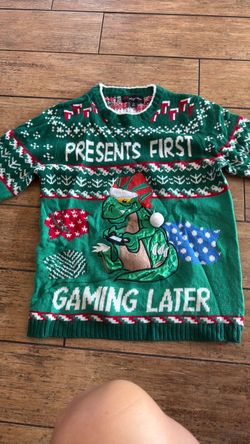 Boys large ugly Christmas sweater