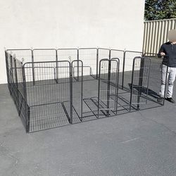 (NEW) $250 Large 10x10ft Heavy Duty 48” Tall, 16-Panels Dog Playpen Pet Exercise Fence Crate Kennel 