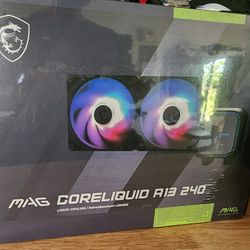 MSI MAG Coreliquid A13 240 - AIO ARGB CPU Liquid Cooler - 240mm Radiator - LGA 1700/1851 / AM5/AM4 Compatible - Dual 120mm ARGB PWM Fans, Black