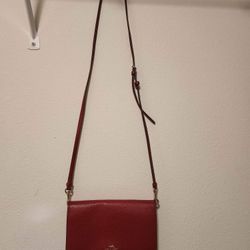 Red COACH Foldover Clutch Crossbody
