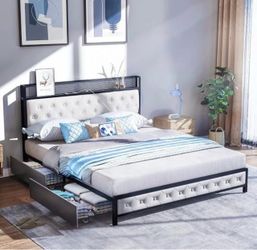 Full size bed frame （grey color)