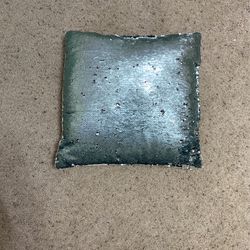 Sparkly Blue And Silver Pillow