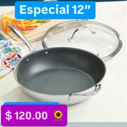Sarten 12” Hondo Antiaderente $120.00 Especial  Cosina Comidas Favoritas Espagueti Huevos Carnes Princess House Ventas Finales 