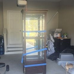 Free Curio Has Glass Shelves, Moving