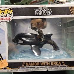 New Unopened Funko Pop Rides - Namor With Orca From Wakanda Forever