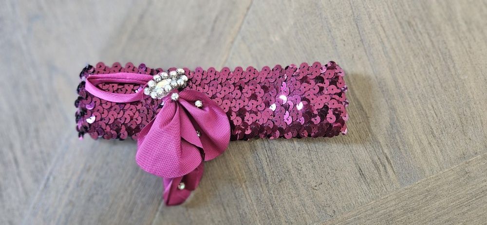 Burgundy Sequence Prom Wedding Garter
