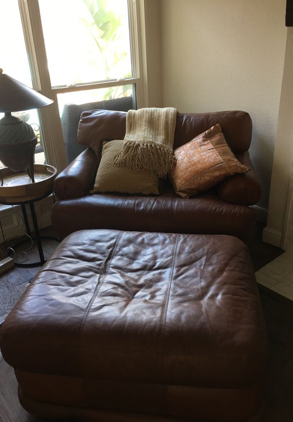 New Leather Chair And Footstool Sale for Simple Design