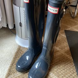 New Hunter Original Tall Womens Rubber Rain Boots - Dark Gray Women size 5