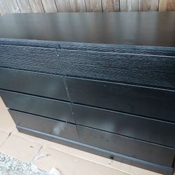 New Black Dresser with 8 Drawers for Bedroom Wide Chest of Drawers Storage Cabinet for Living Room.