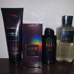 Bath & Body Works Black Tie Bundle 1 Cologne 1 Body Spray 1 Body Wash 1 Body Cream