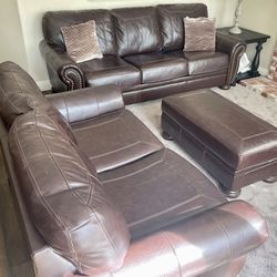 Leather Couch / Love Seat / Ottoman / Chair