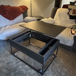 📦 Lift-Top Coffee Table with Storage + Wheels 