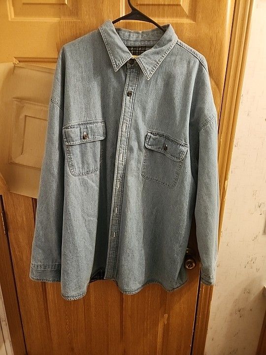 Stanley Men 2x Denim Flannel Inclated Coat