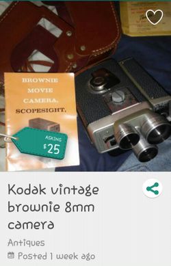 Kodak vintage brownie 8mm camera