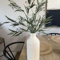 Faux Decor Plant 22” Tall & 12” Tall For The Vase