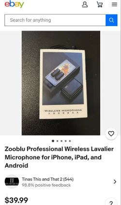 Zooblu Professional Wireless Lavalier Microphone for iPhone, iPad, and Android