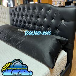 King Bed Frame Diamond Faux Leather New Cama Bonita 