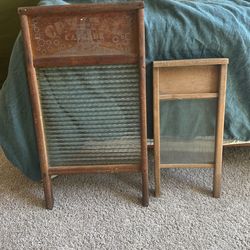 Two Antique Washboards