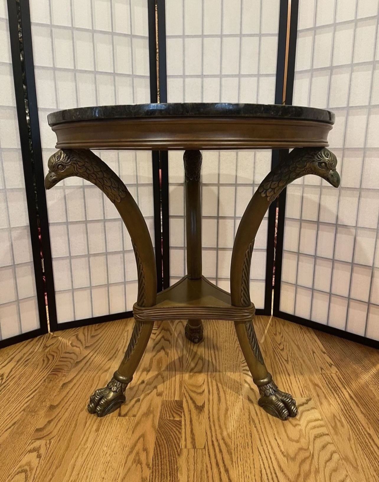 Pair Of Elegant Granite Top Side Tables