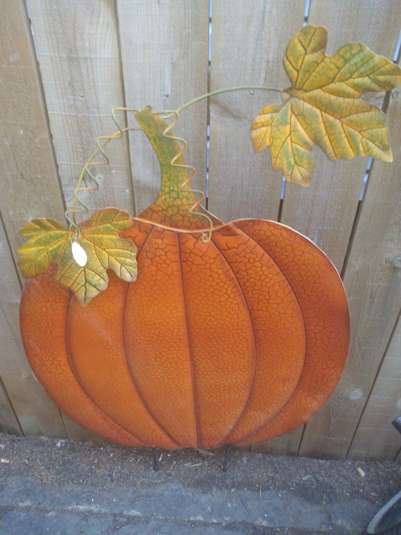 Pumpkin Outdoors Autumn Fall Seasonal Metal