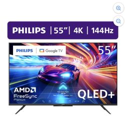 55” Philips 144Hz 4K QLED+ Gaming Smart Google TV
