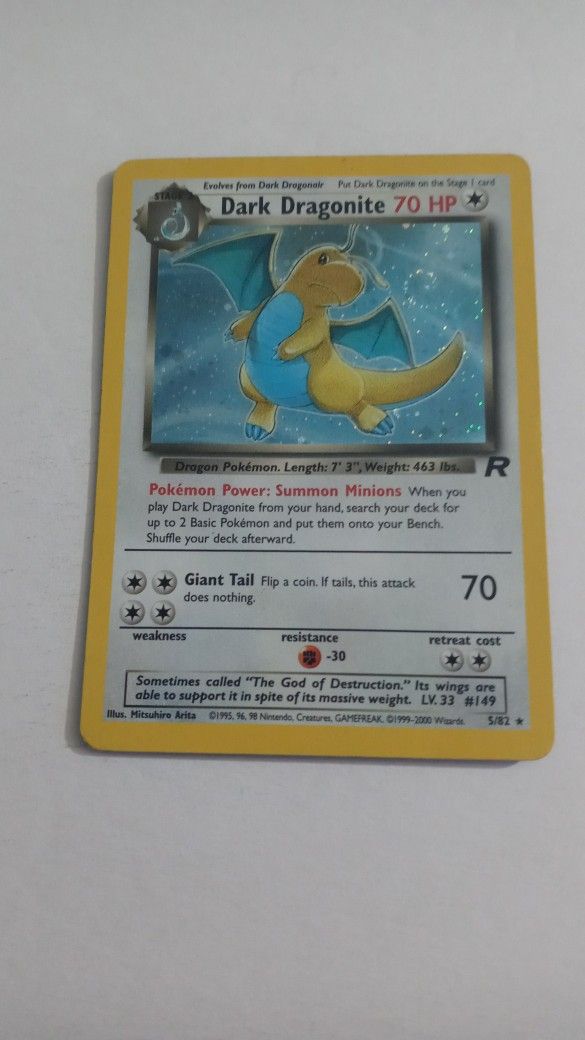 Dark Dragonite Pokemon Card