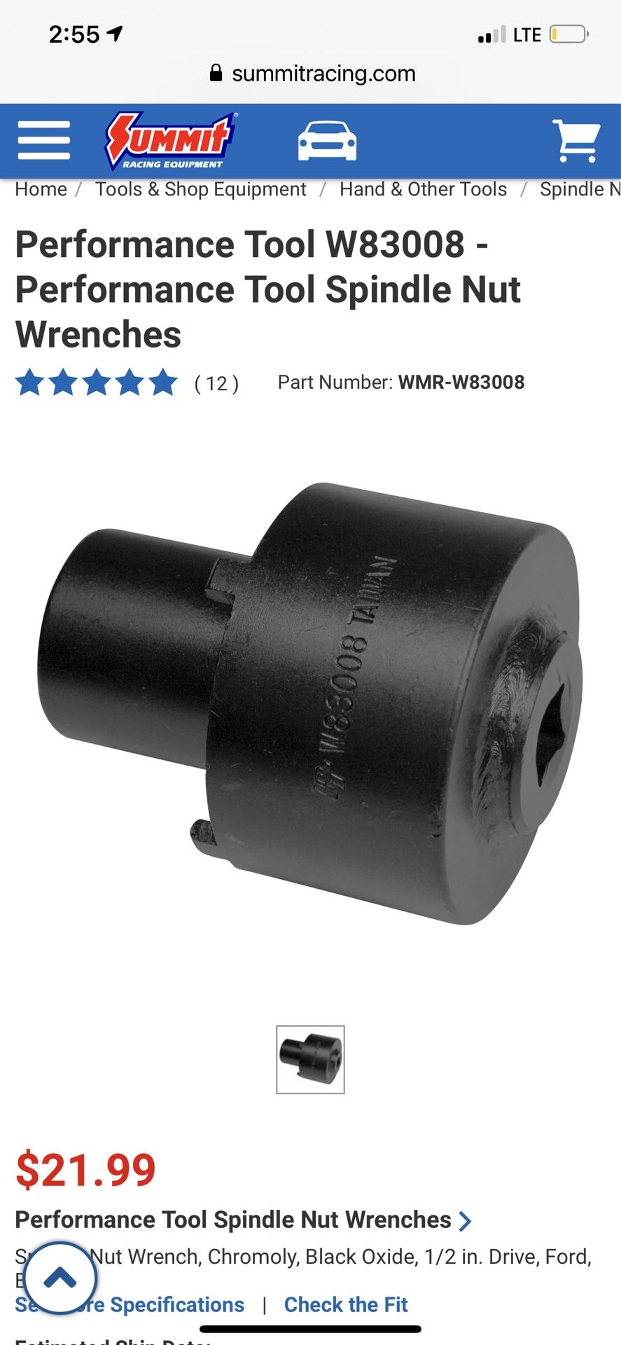 Ford Inner Spindle Socket Wrench