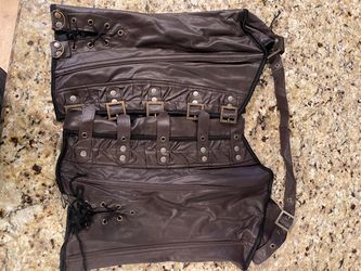 Brown Faux Leather Steampunk Corset Vest