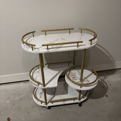 Beautiful Marble and Gold Bar Cart