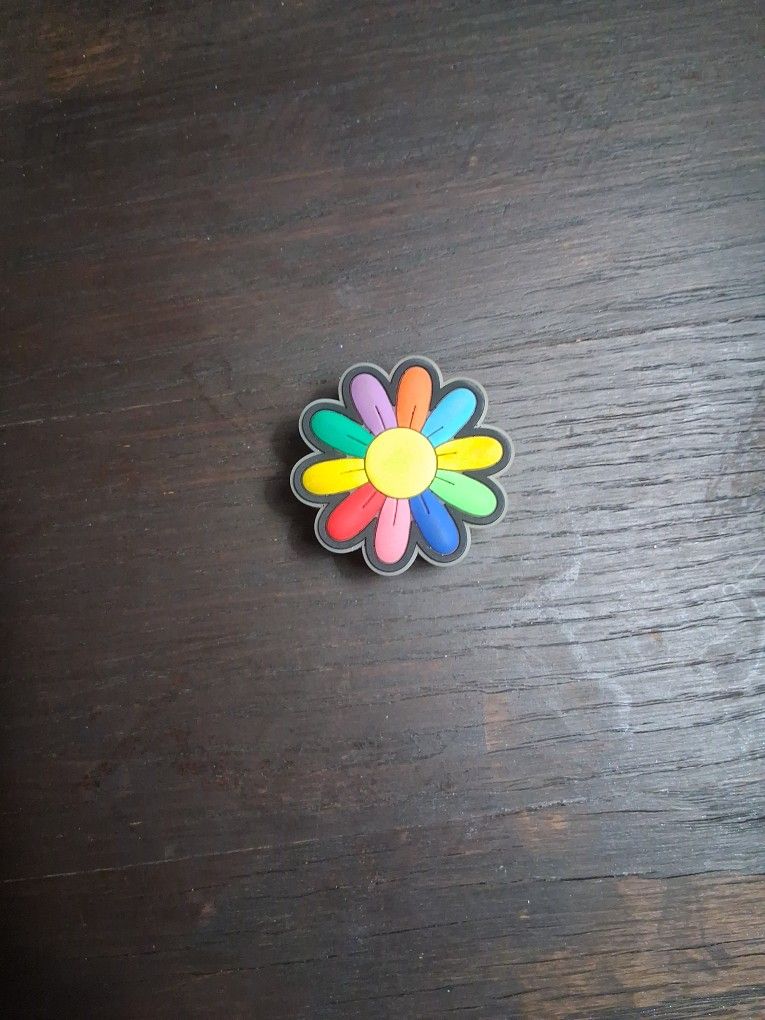 Rainbow Flower Croc Charm
