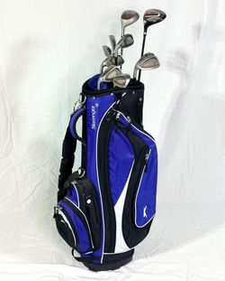Left Handed LH Men’s Golf Club Set | Driver 3 Wood Irons + New Slazenger Cart Bag
