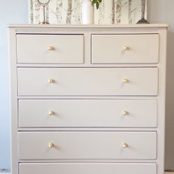 6 Drawer Dresser, Cream
