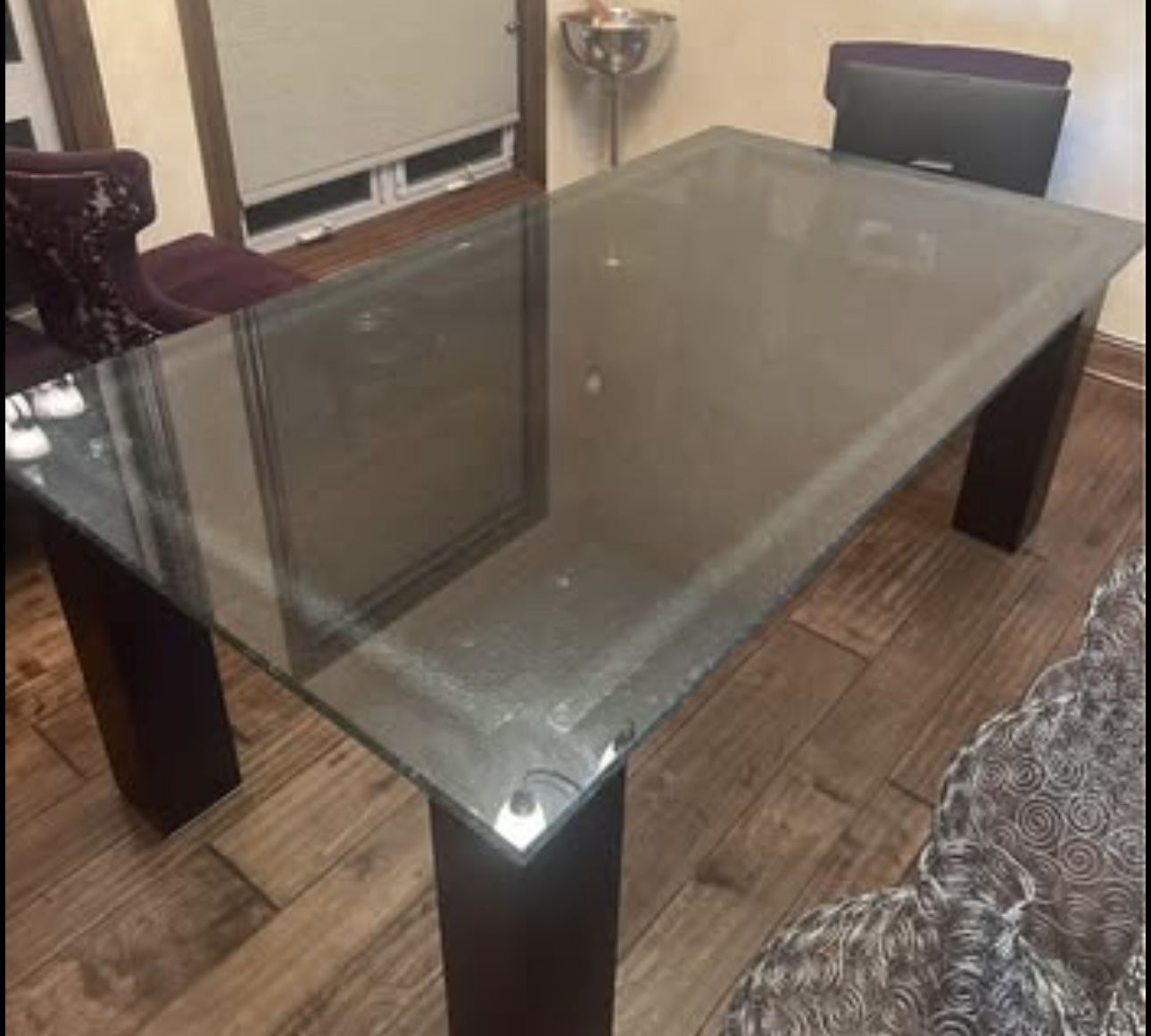 Havertys Custom Glass Dining Table
