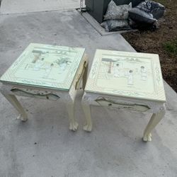 Asian White side Tables