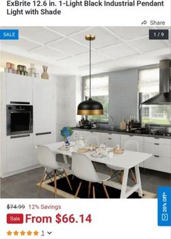 New sealed box ExBrite  Classical simplicity 2-Light Matte Black Modern/Contemporary Dome Pendant Light