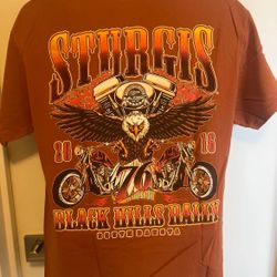 Sturgis 2016 T-shirt, Burnt orange size L, if it’s pictured it’s available 