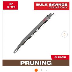 9 in. 5 TPI Pruning SAWZALL Reciprocating Saw Blades (5-Pack