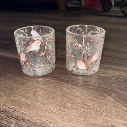 Crackled Glass Robin T-light Holder lot