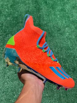 ADIDAS ADIZERO PRIMEKNIT “SIGNAL CORAL / BRIGHT CYAN” FOOTBALL CLEATS (Size 11, Men’s)