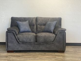 NEW 2 Pc. Fabric Sofa & Loveseat, Grey