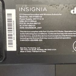 Insignia™ - 2.1-Channel Soundbar with Wireless Subwoofer