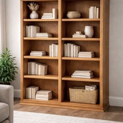 Solid Wood Bookcase – Clean, Spacious, and Built to Last