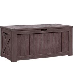 Flanker Resin Deck Box 120 Gallon Waterproof Large Deck Boxes 